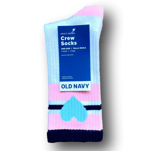 Old Navy Other - 3/$18 Heart & Stripes Funny Novelty Crew Socks - Brand New